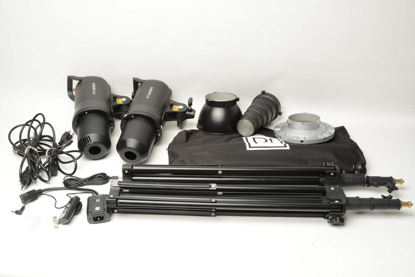Platinum Pro Studio flash kit PT-DPSFK w/2X stands, softbox, reflector+