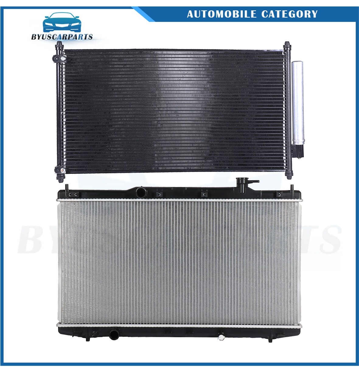 For 2013-2017 Honda Accord 2.4L Aluminum Radiator & AC Condenser Cooling Kit
