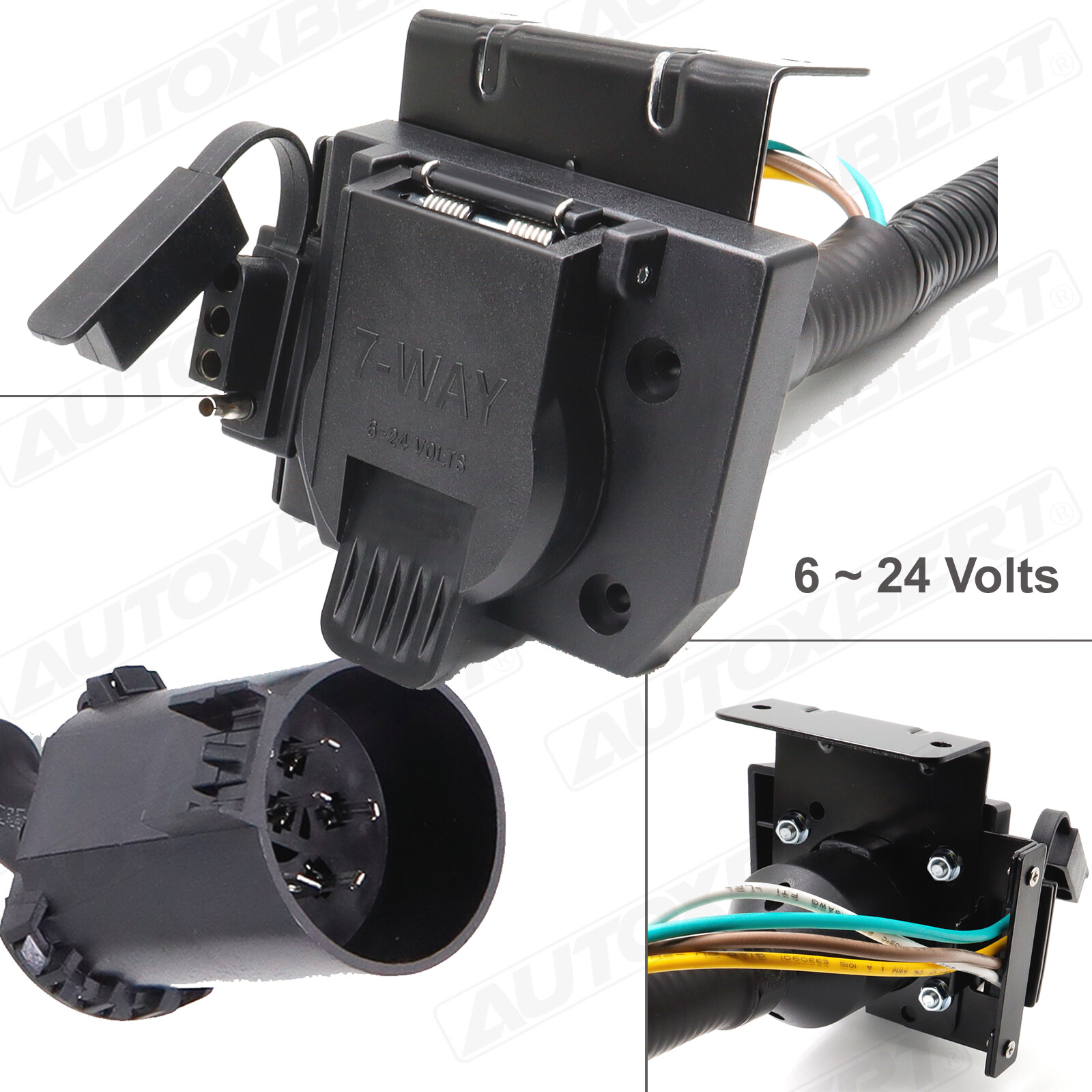 Multi Tow 7 Way Trailer 4 Pin Flat Connector Plug Adapter For Silverado USCAR OE