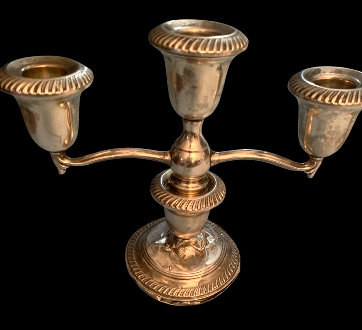 Sterling Silver Weighted "735" 3 Arm Candlestick Candelabra PAIR* HALLMARK