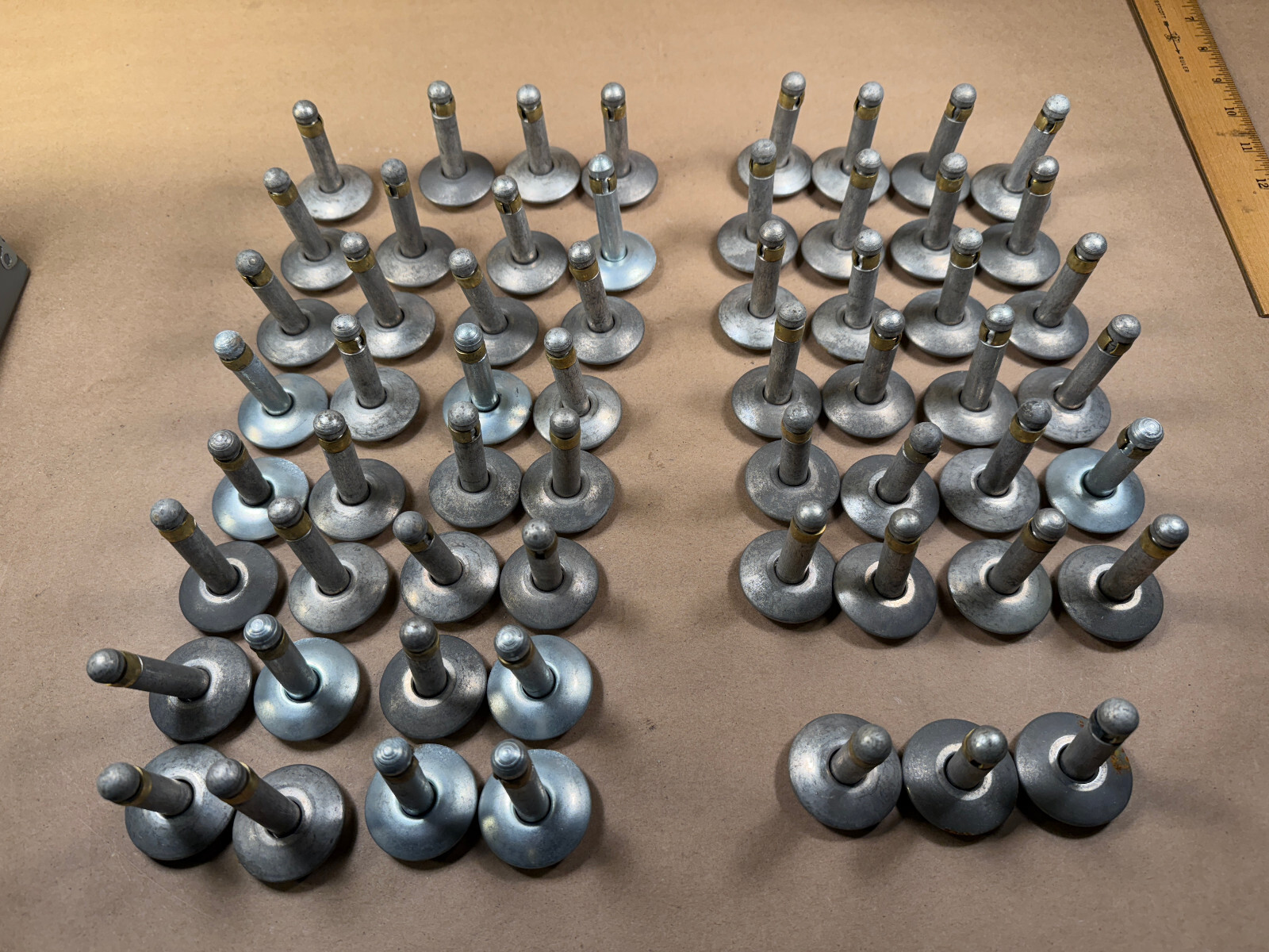 Lot of 4 Vintage Mid Century Large Swivel Glides Metal for Table Chair Legs MCM