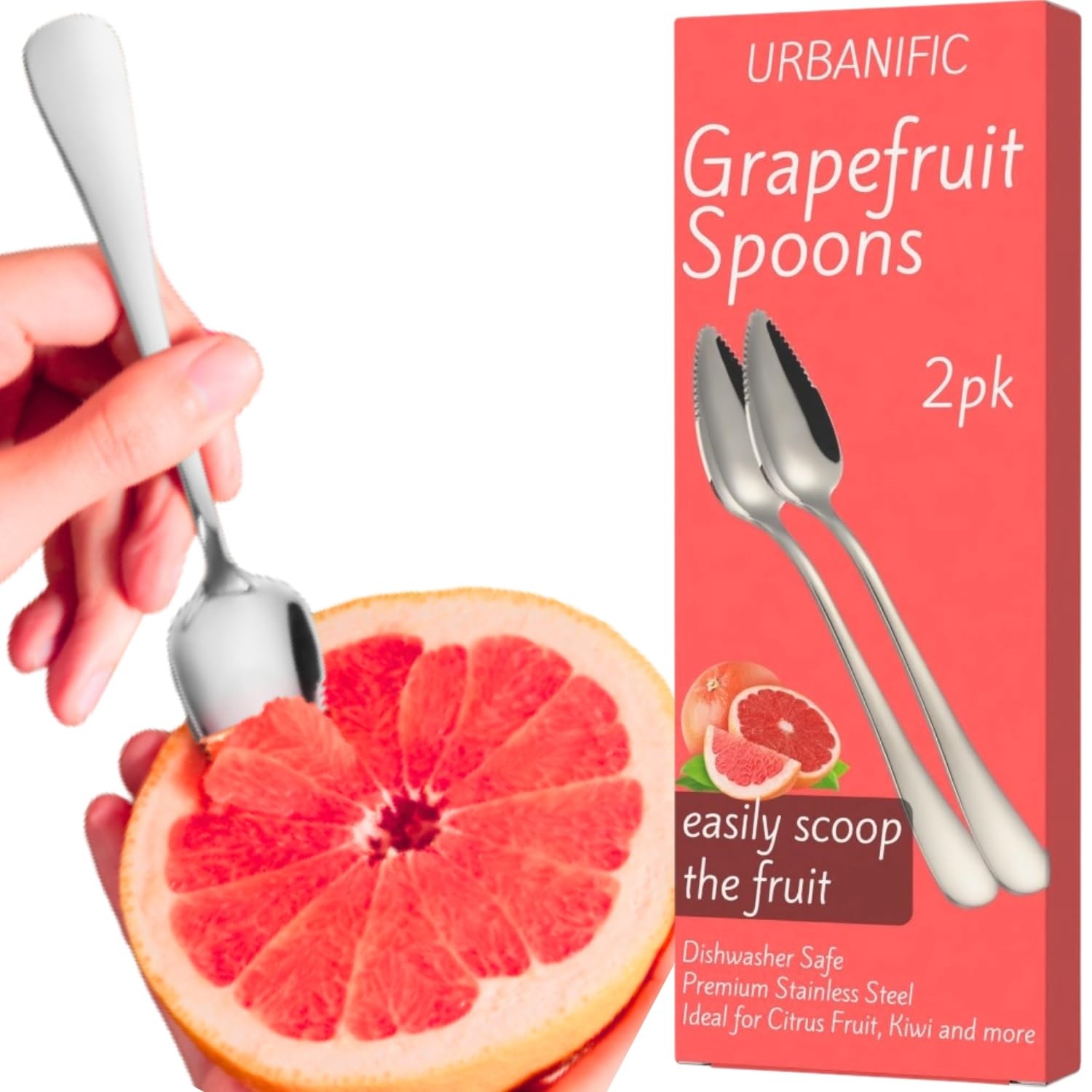 Grapefruit Spoons Set Serrated Edge Stainless Steel Fruit Sieve 4P