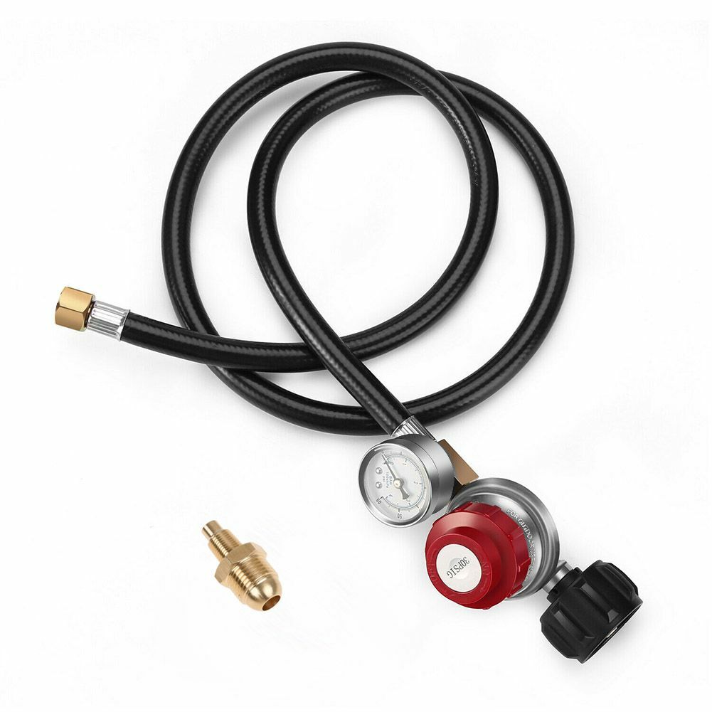 4 FT 0-30 PSI HP Propane Regulator Hose Gas Grill Regulator and PSI Gauge BBQ