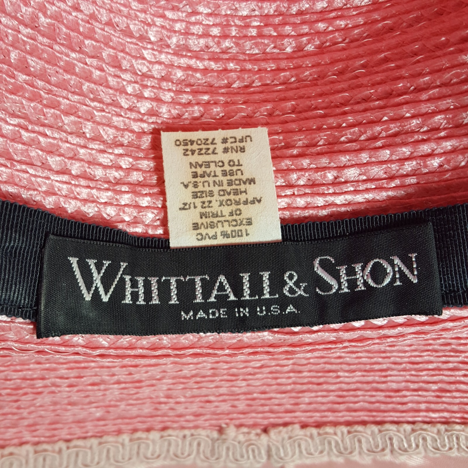 Vintage Whittall Shon Womens Cartwheel Sun Hat Pink Gold Floral Flower Sequin