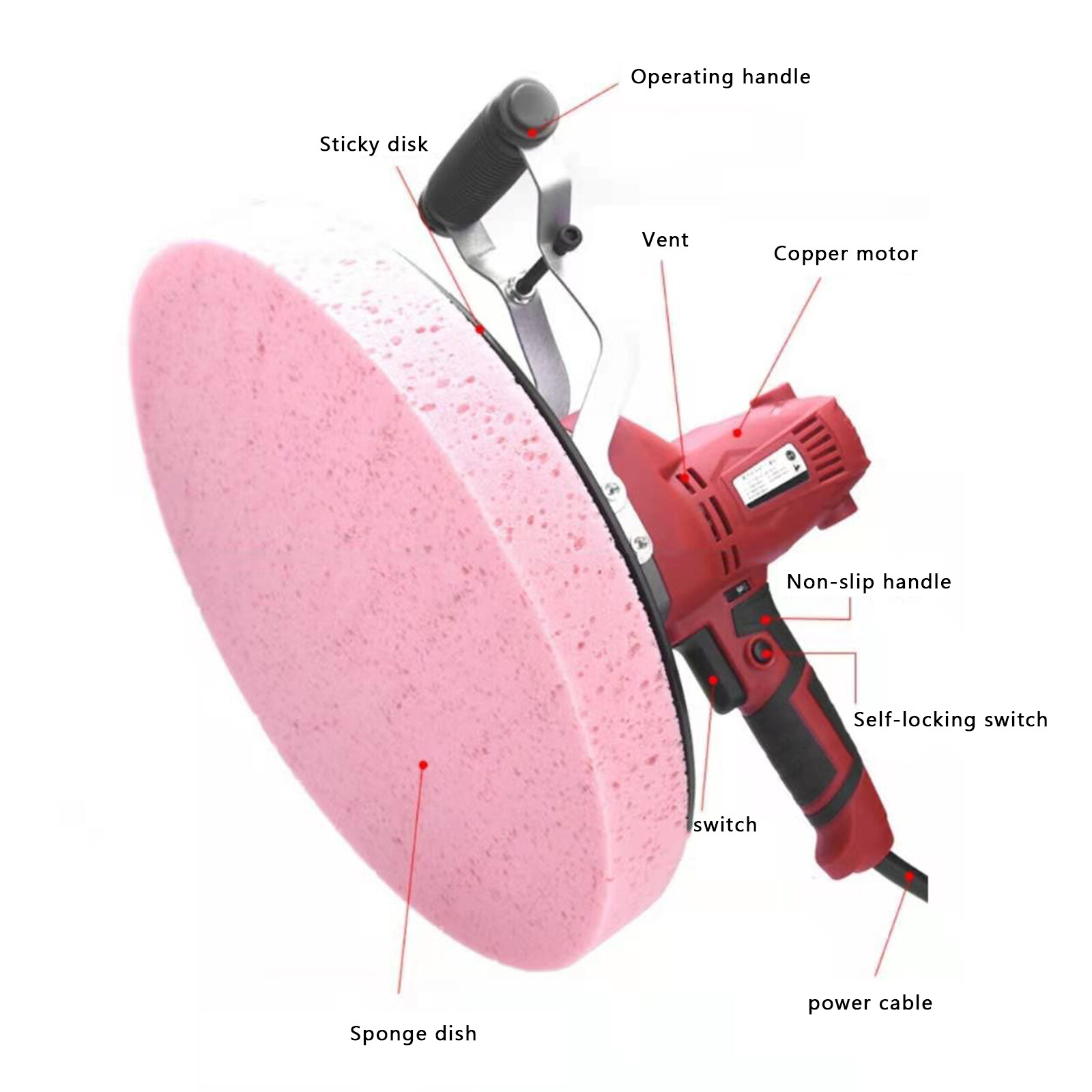 Concrete Trowel Wall Plaster Machine Cement Mortar Smoothing Handheld Tool