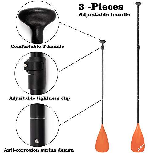 SUP PADDLES Adjustable Stand-Up Paddle Oars for Paddleboard Orange 3-Pc