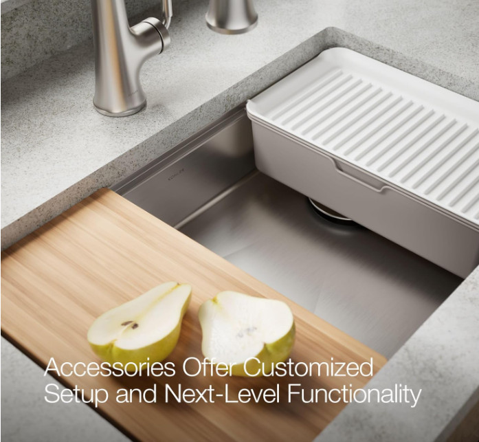 Kohler 33660-PC-NA Strive 29" Workstation Kitchen Sink, Stainless Steel*READ*