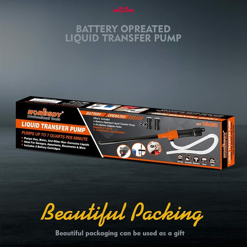 Deluxe Liquid Transfer Siphon Pump Battery Powered Gas Oil Water Fish Tank NEW
