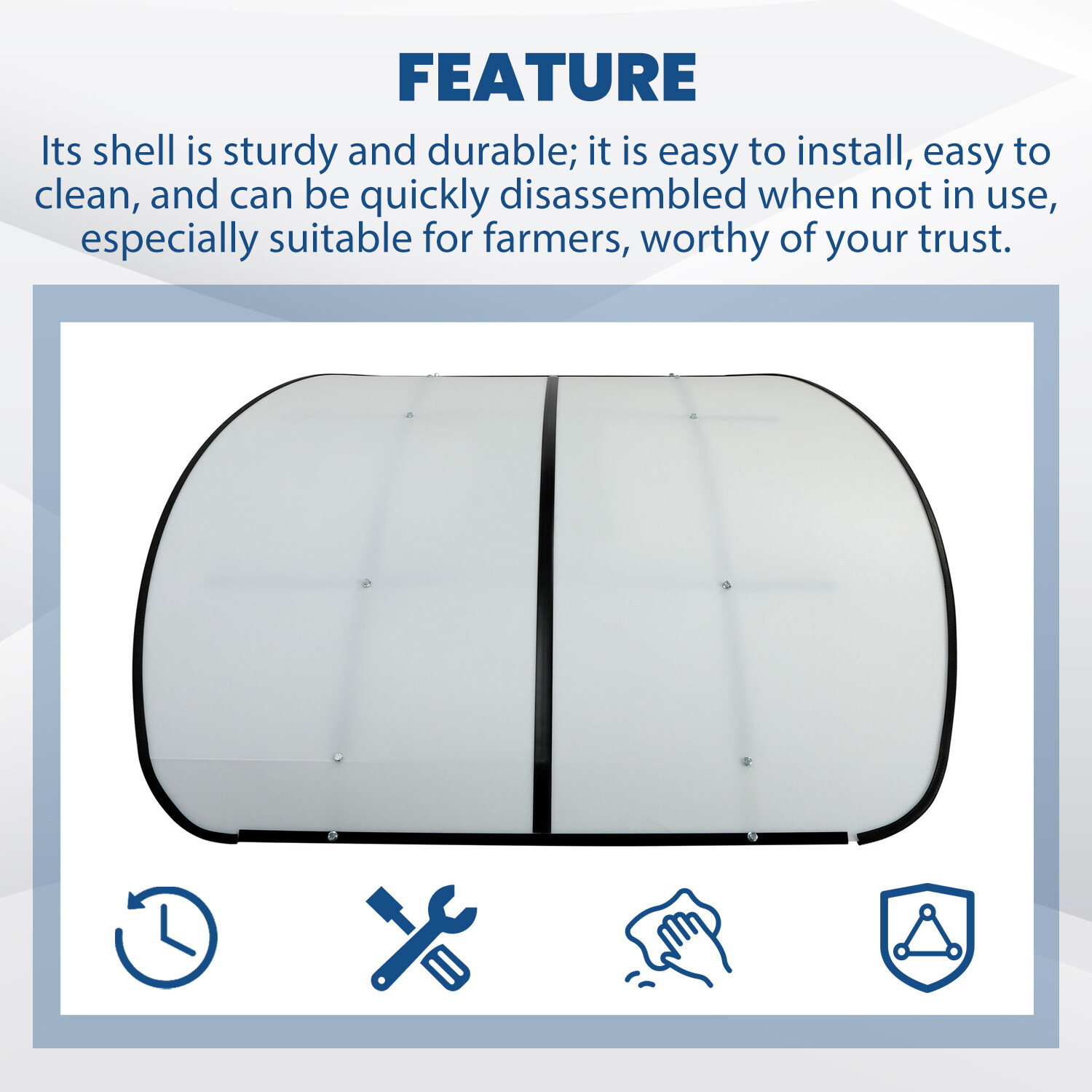 White Tuff Top Tractor Canopy 48" X 52" For 2" x 2" or 2" x 3" ROPS