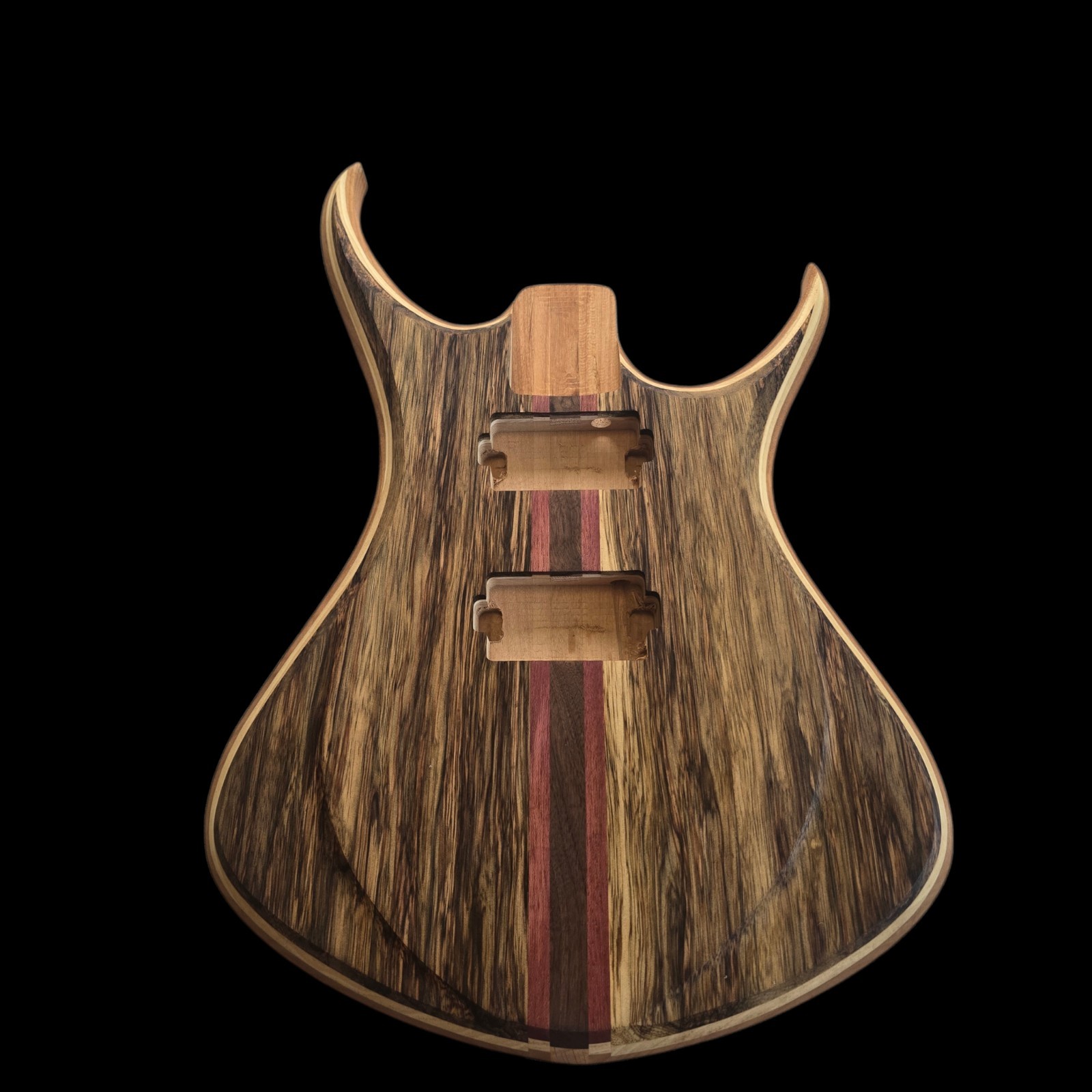 Alembic Style Custom Guitar Body 1 of a Kind Handmade Black Limba/Alder Luthier