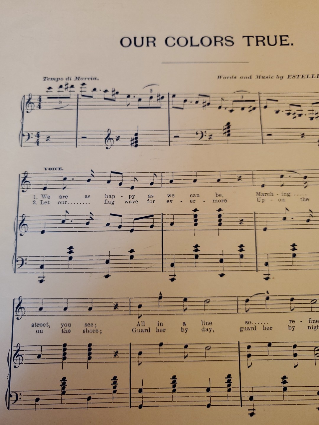 1917 Our Colors True Sheet Music Patriotic Pittsburgh Pennsylvania