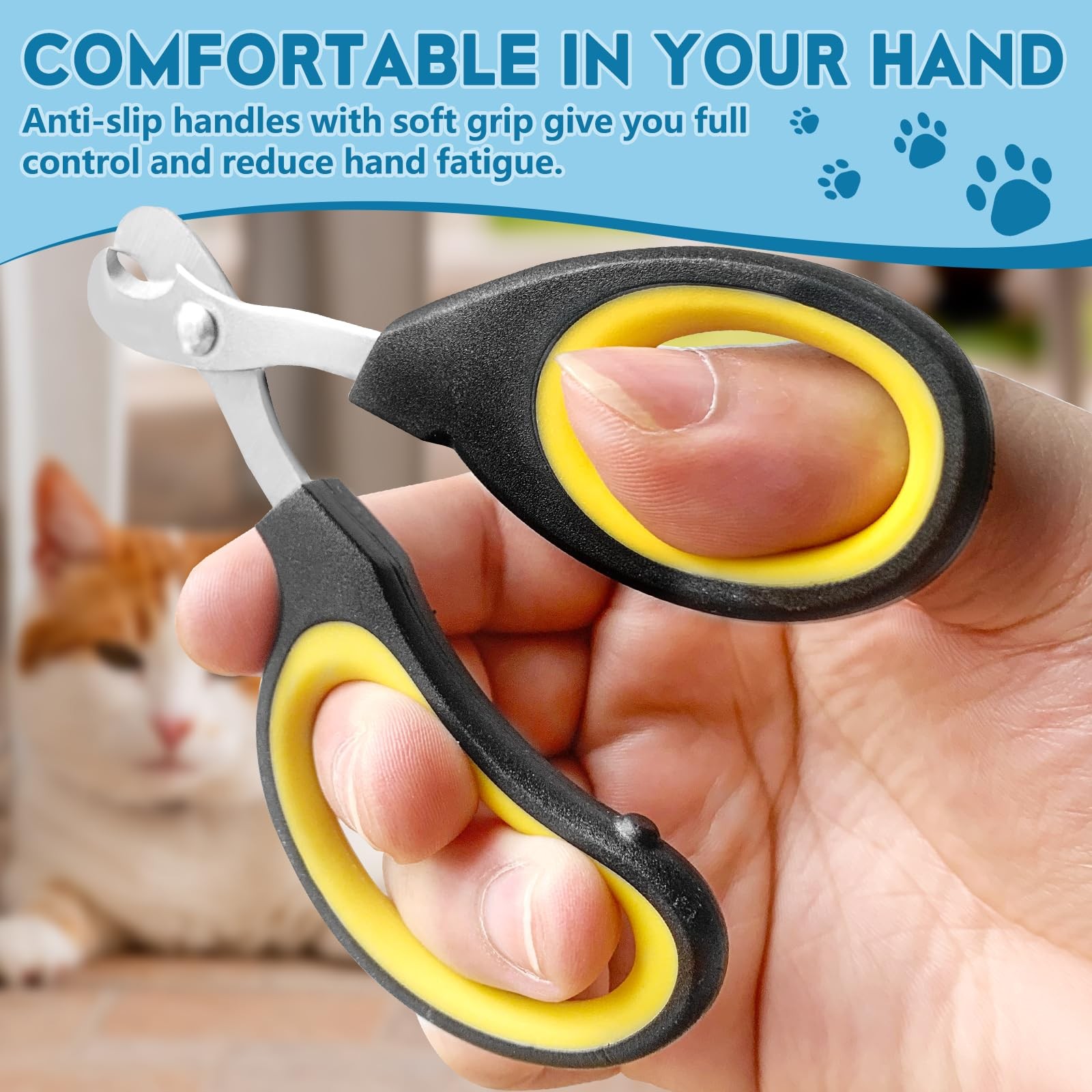 FJCTER Cat Nail Clippers, Professional Pet Claw Clippers for Indoor Cats,