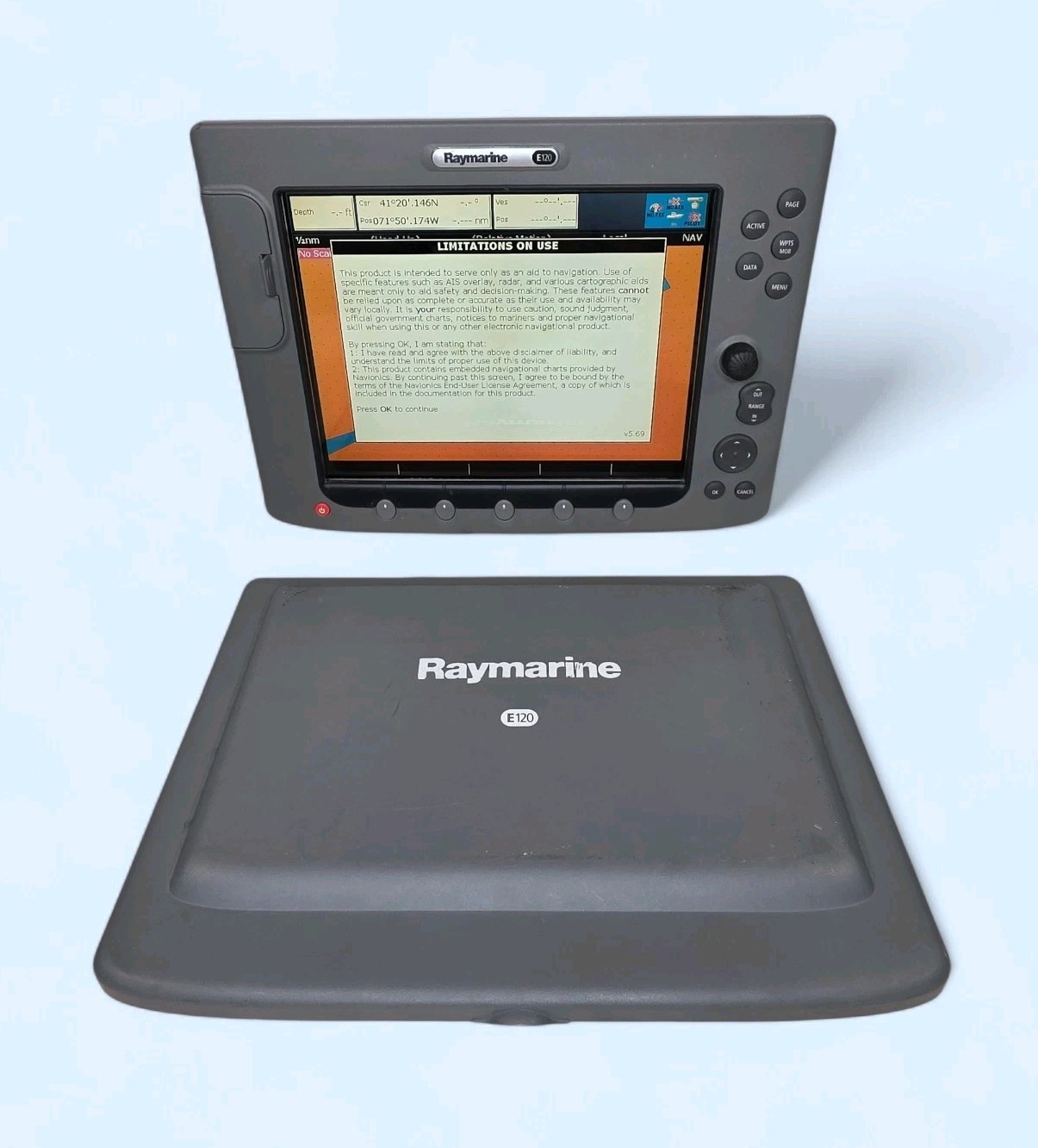 Raymarine E120 Classic Chartplotter & MFD Display, AS-IS (READ DESCRIPTION)!!!