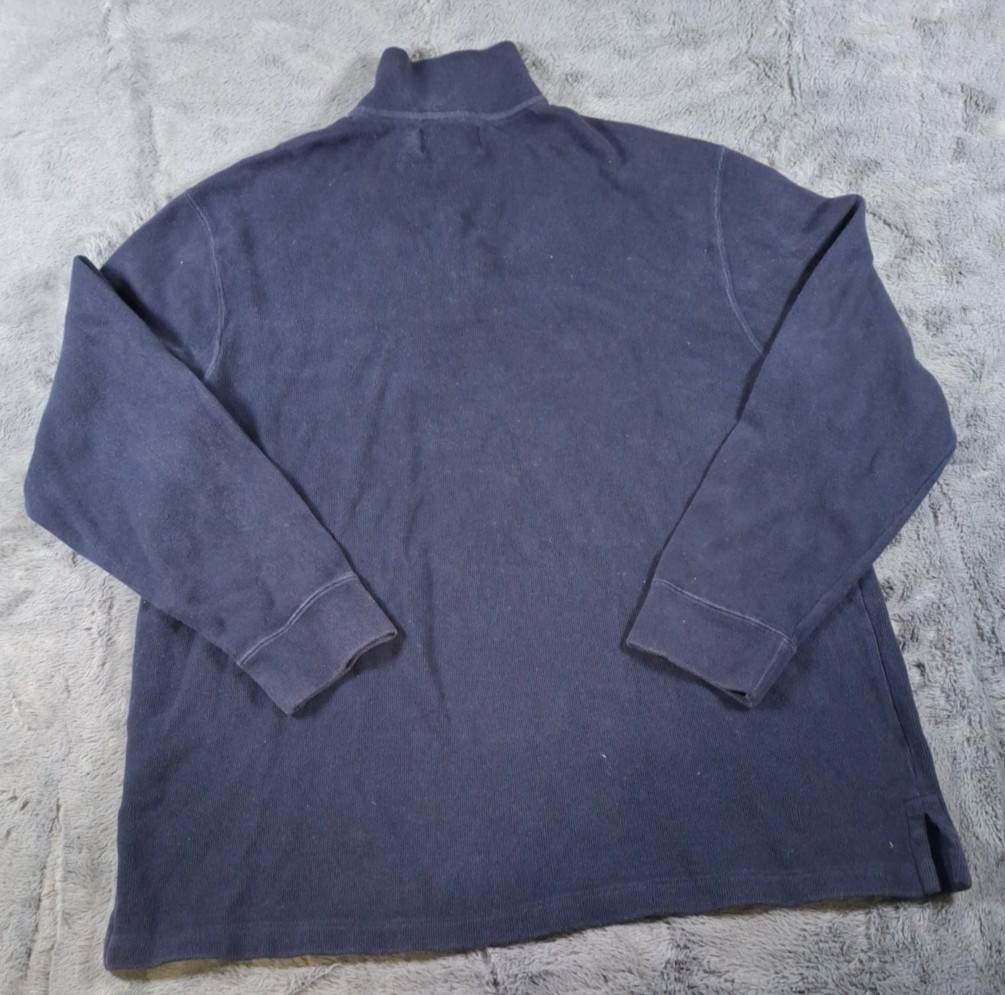 Polo Ralph Lauren 1/4 Zip Sweater Mock Neck Size Extra Large Blue Pullover