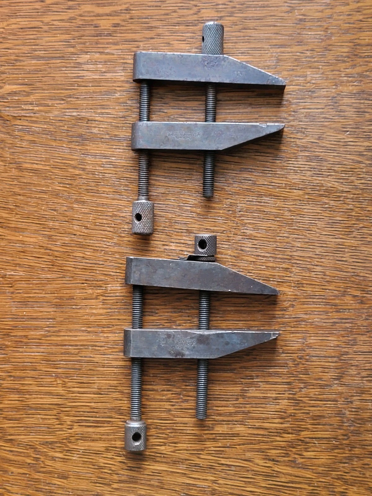 (2) Vintage L. S. Starrett No. 161-D Parallel Clamps 4" Machinist Tools USA