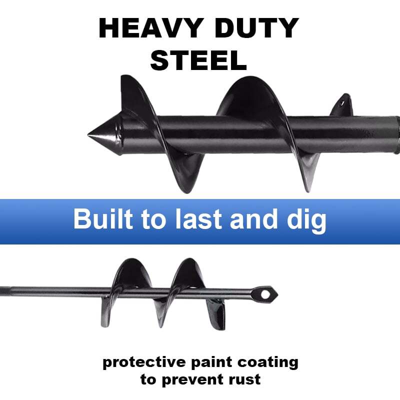 2pcs 1.97"+3.15" Garden Auger Drill Bit Ground Spiral Hole Digger Bulb Planting