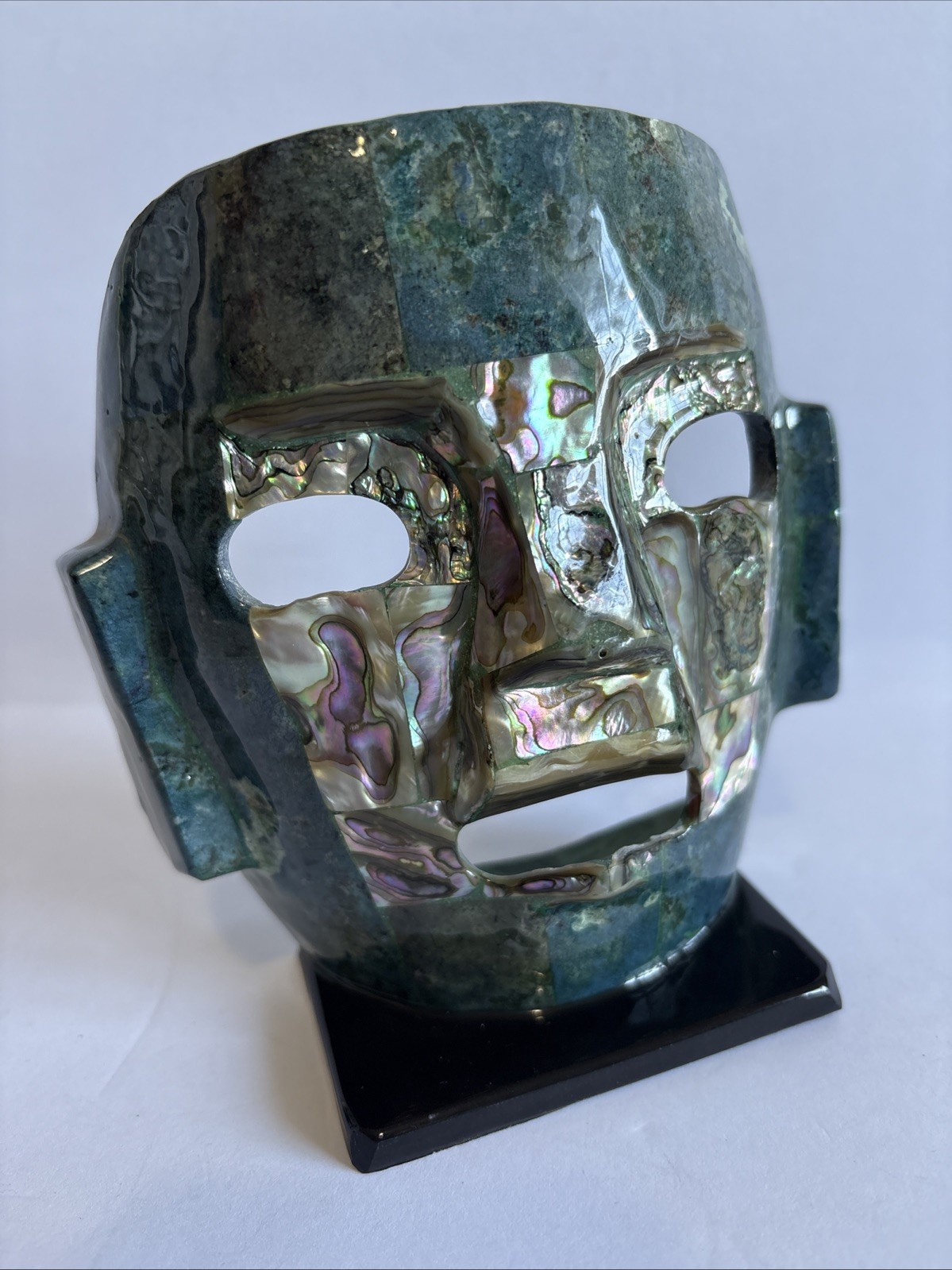 Mexican Art Mayan Aztec Mother Pearl Turquoise Abalone Burial Death Mask