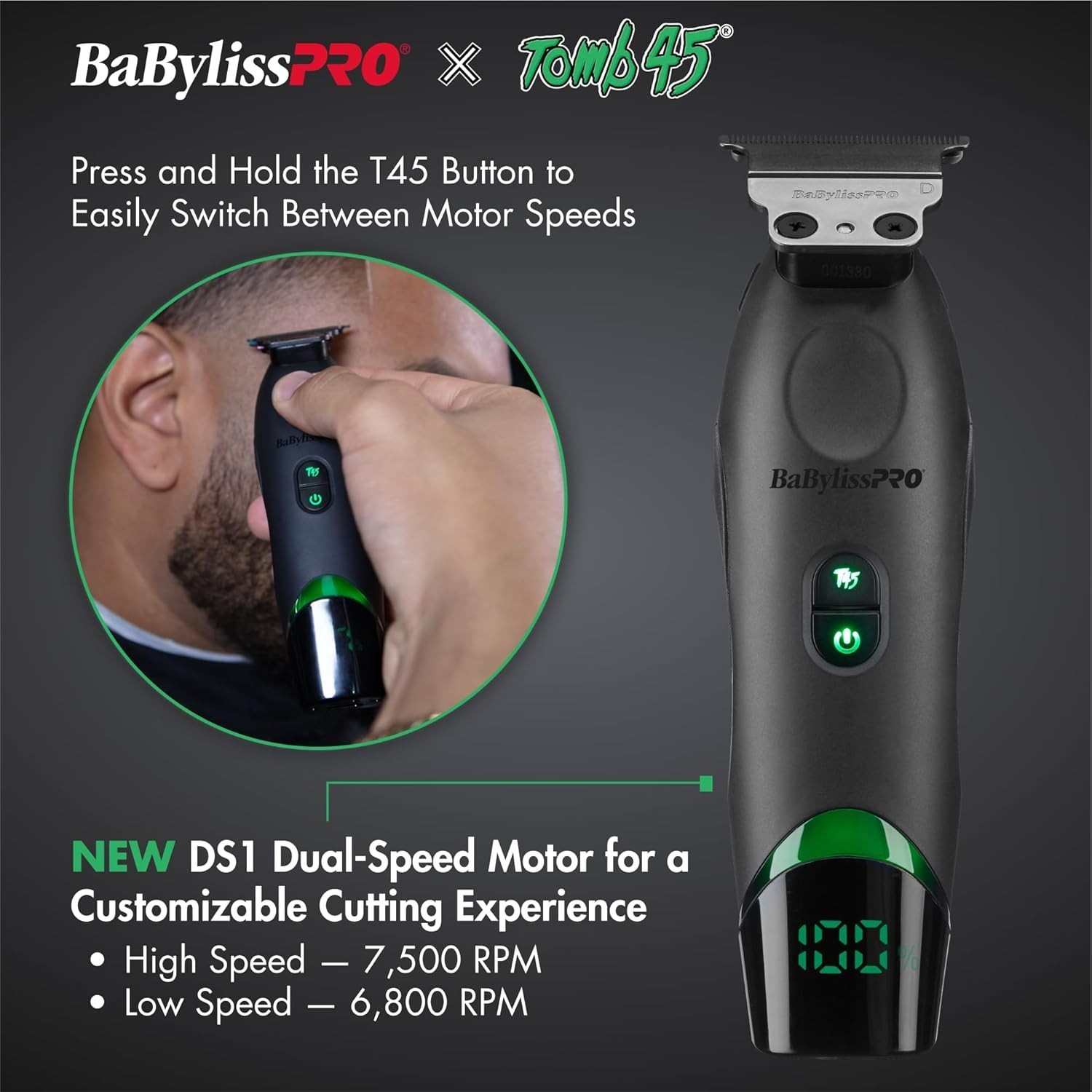 Babyliss Pro x Tomb45 Wireless Charging Clipper & Trimmer Combo | FXT45C +FXT45T