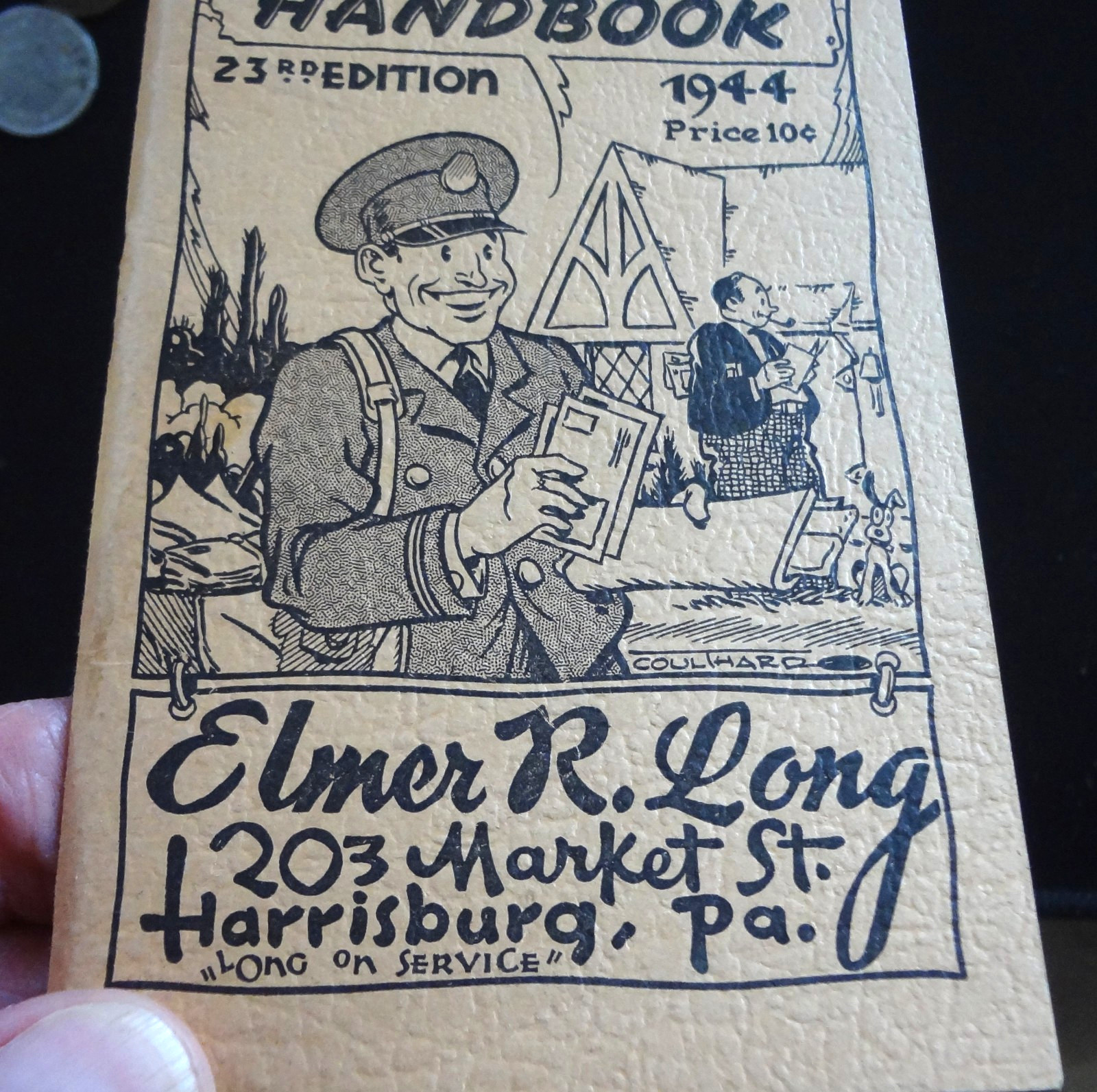 1944 Stamp Collectors HandBook Elmer R Long With Stamps 23rd Edition