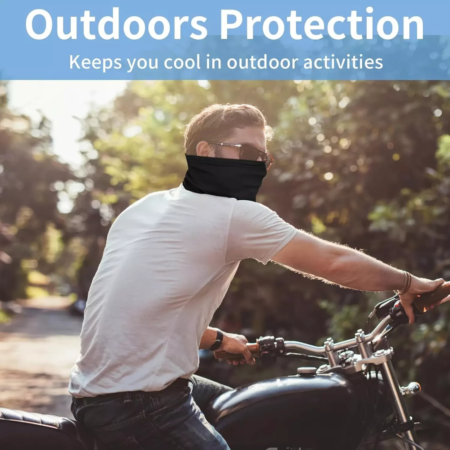 5 Pack Neck Gaiter Face Cover for UV Sun Protection, Breathable Cooling Face Mas