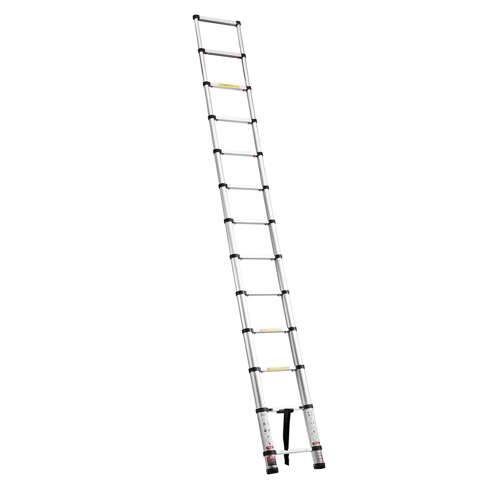 VEVOR 12.5ft Telescoping Ladder Aluminum One-Touch Retraction 330LBS Capacity