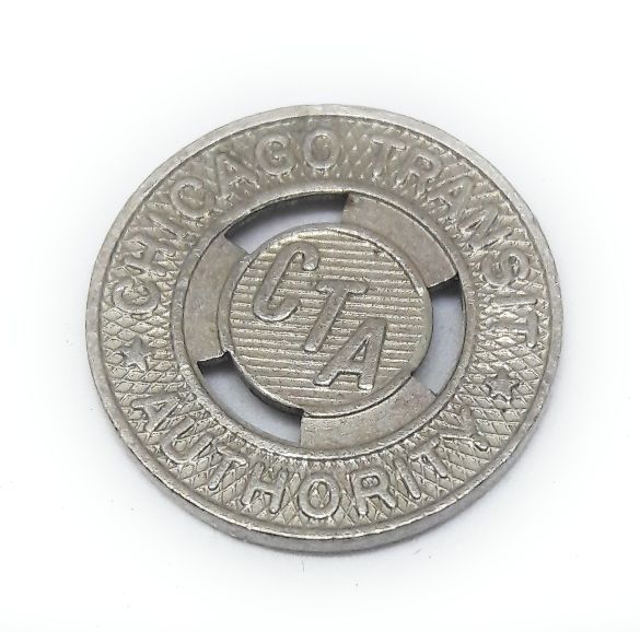 CHICAGO SUBWAY TOKEN TIE TACK / LAPEL PIN