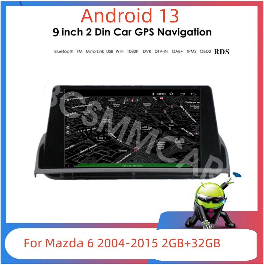 Fit For Mazda 6 2004-2015 Android 13 Car Radio Stereo GPS WIFI Bluetooth FM USB