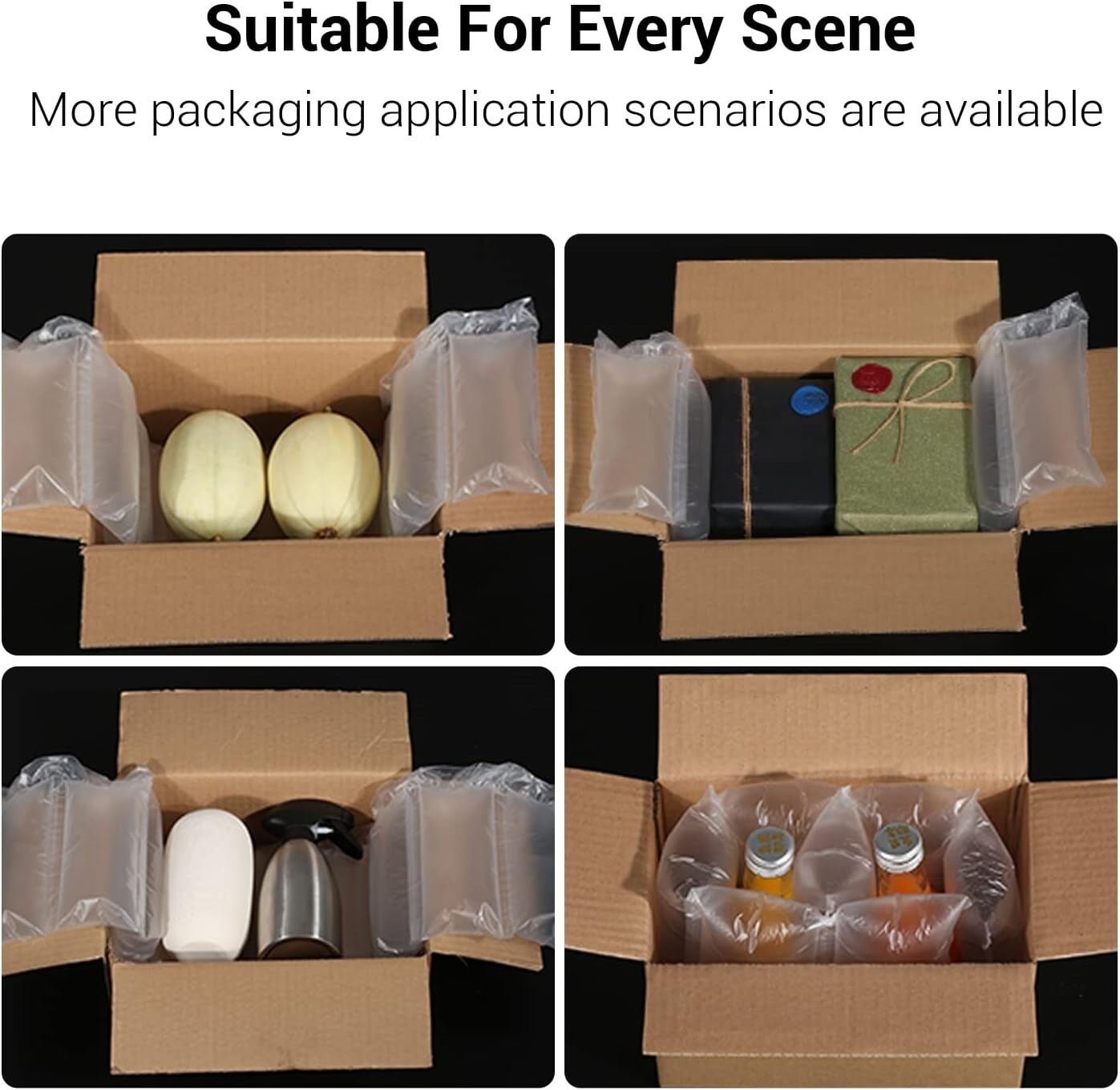 Air Pillow Film Bubble Cushion Roll Wrap Packaging 3000pc 984ft x 4" x 8"