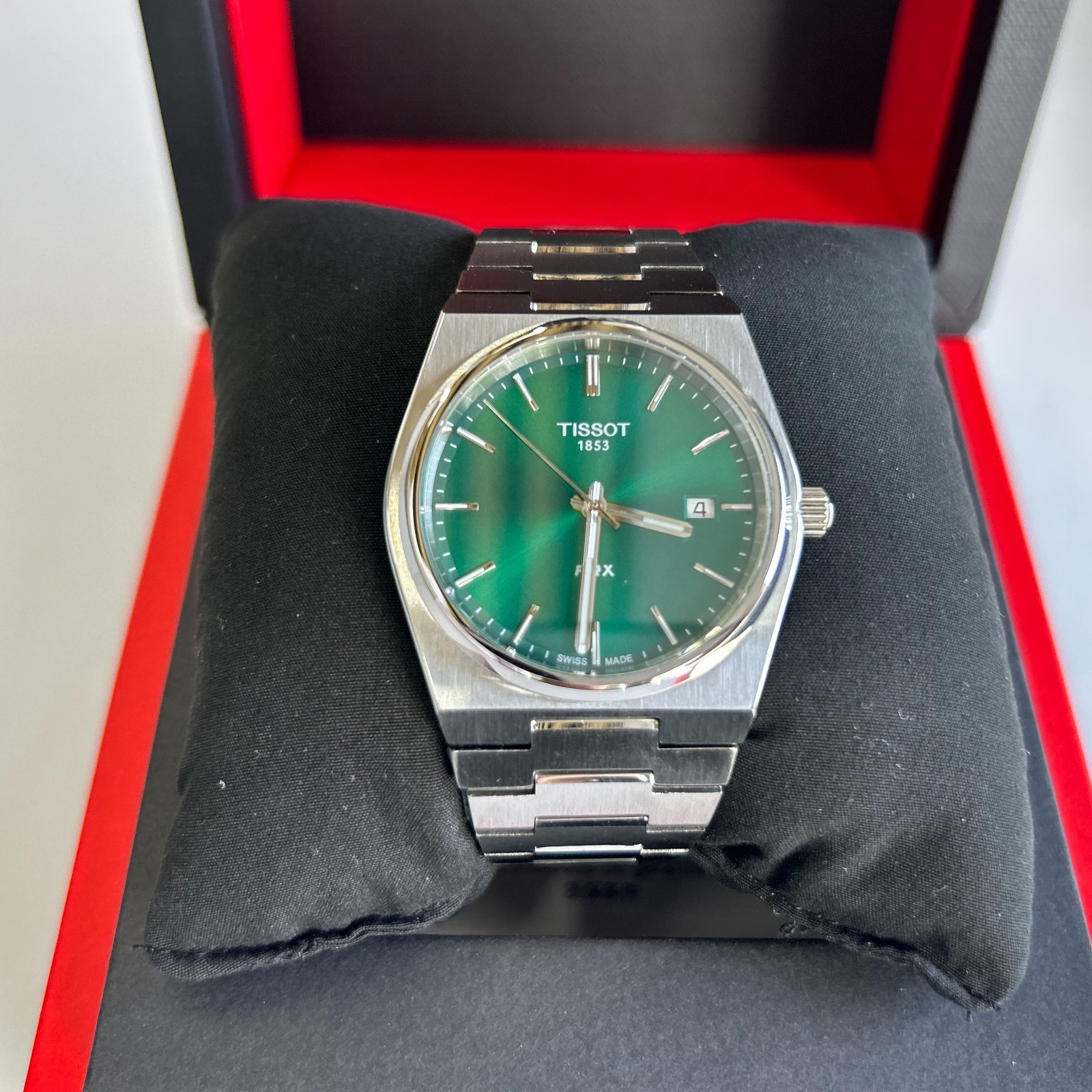 Tissot PRX Green Dial 316L Stainless Steel Men's Quartz Watch T137.410.11.091.00