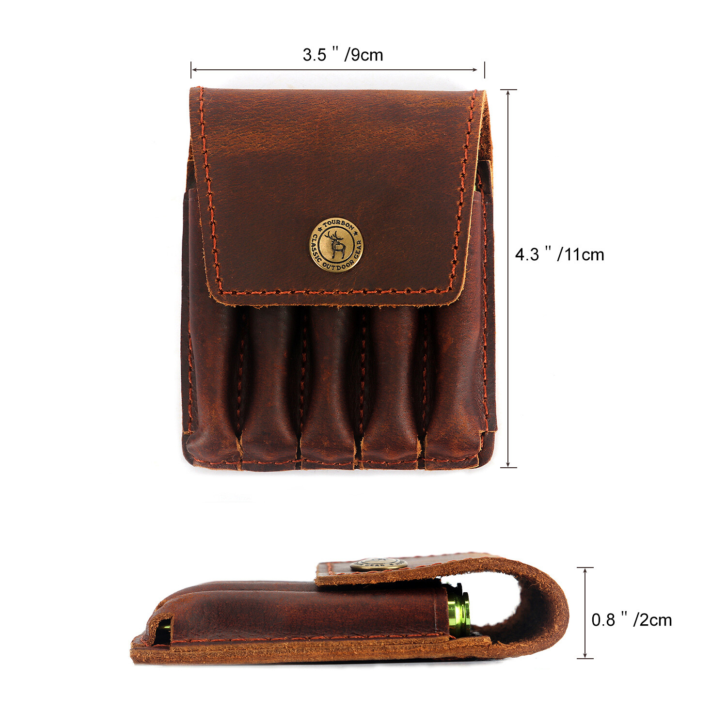 TOURBON Leather Rifle Bullets Ammo Belt Holder Pouch Cartridge Shell Wallet US