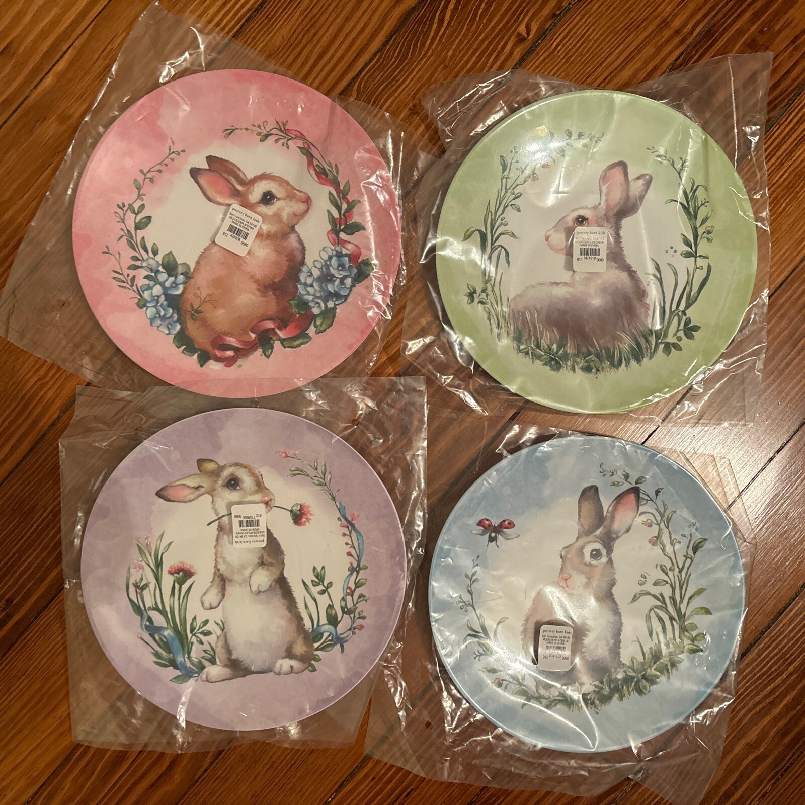 Pottery Barn Disney PLATE Rabbit Easter 🐣 holiday Party gift BUNNY Love SET 4 !