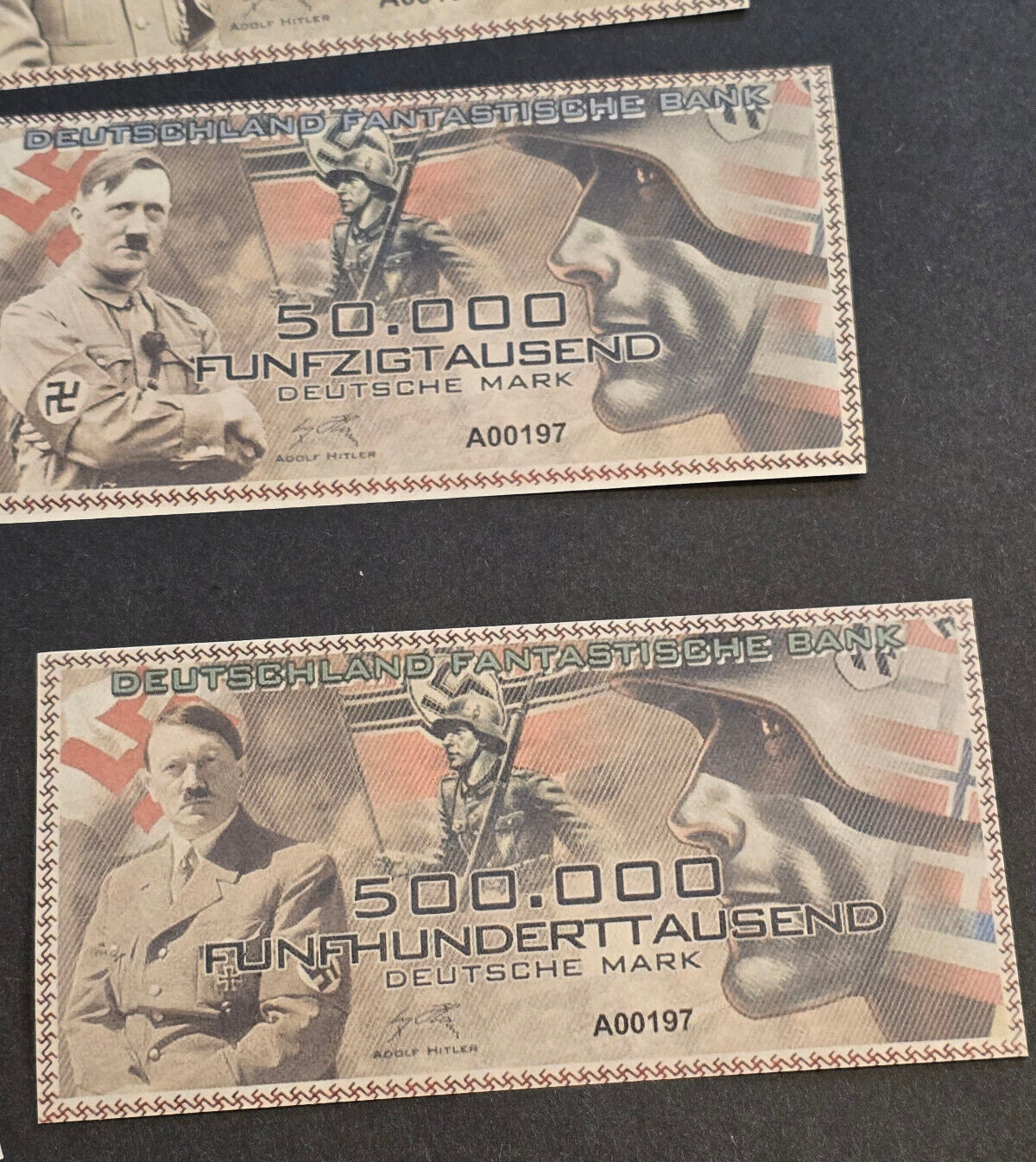 THIRD REICH NOVELTY CURRENCY Lot Adolf Hitler Banknotes Reichsbanknotes