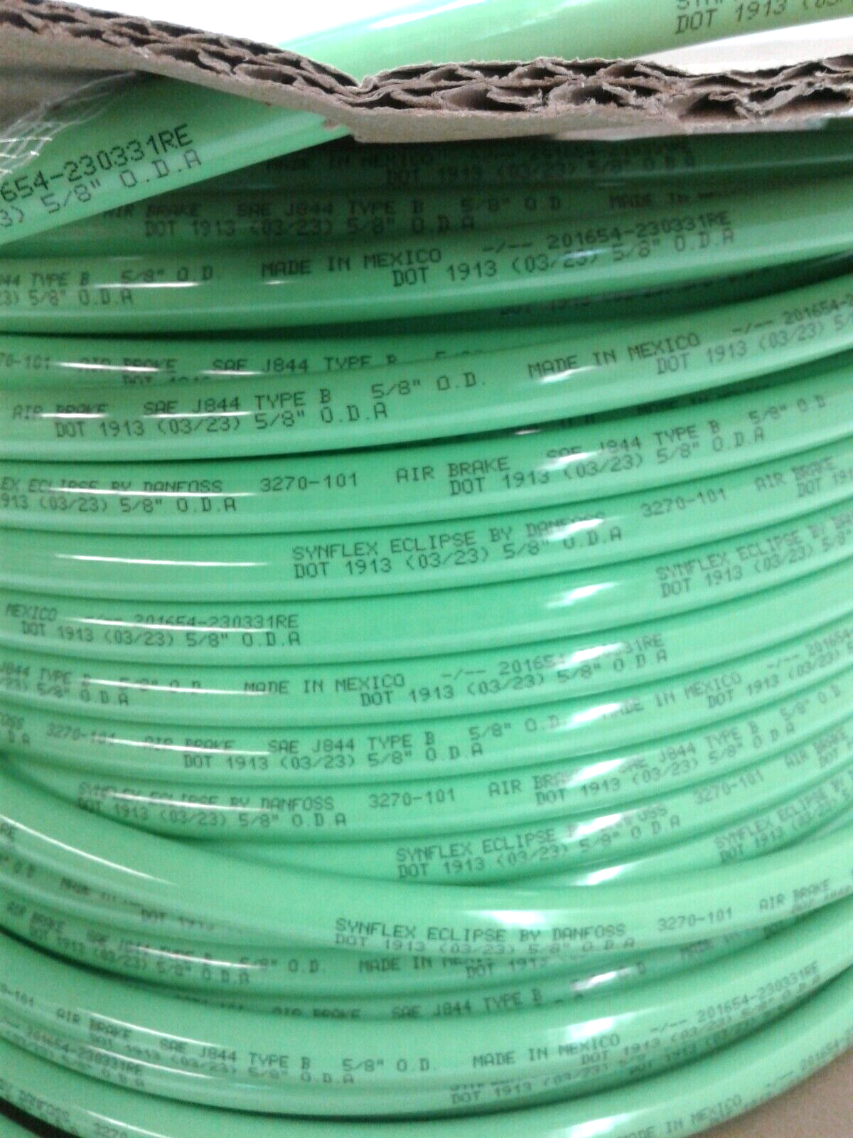 Danfoss Synflex Eclipse 3270-101 Green DOT Air Brake Hose SAE J844 5/8"OD x 250'