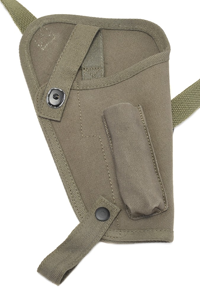 US WW2 M3 OD Canvas Colt 1911 .45 Tanker Shoulder Holster with Magazine Pouch