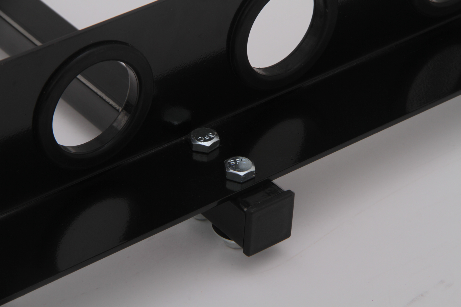 6-Hole Trailer Tool Rack – Shovel, Rake & Pickaxe Holder with Rubber Grommets