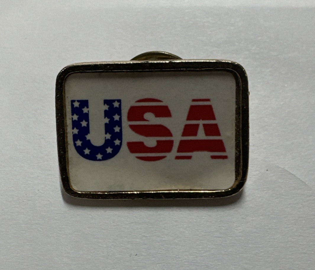 Vintage USA Lapel Pin, America, Stars & Stripes 1"x 3/4"