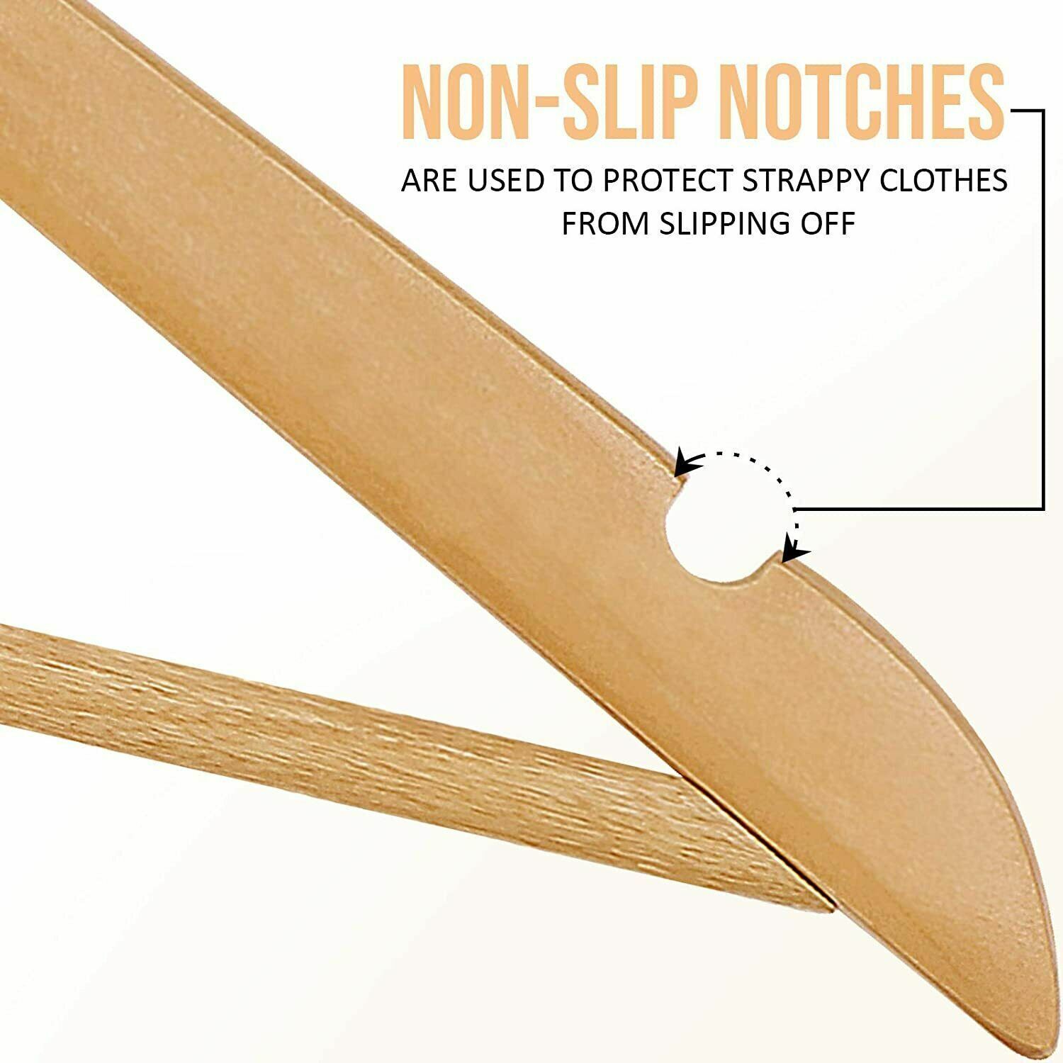 Wooden Hangers Pack of 10 20 & 50 & 100 Suit Hangers Premium Natural Finish Home