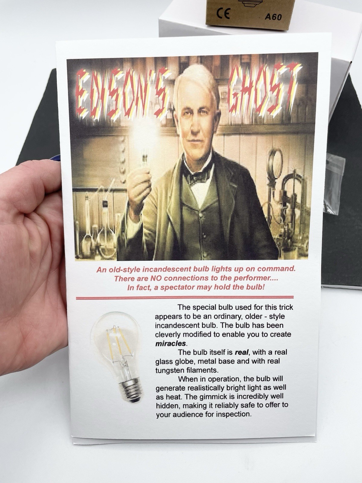 Edison’s Ghost Light Bulb Magic Trick Illusion Gimmick By Tom Ladshaw Magic