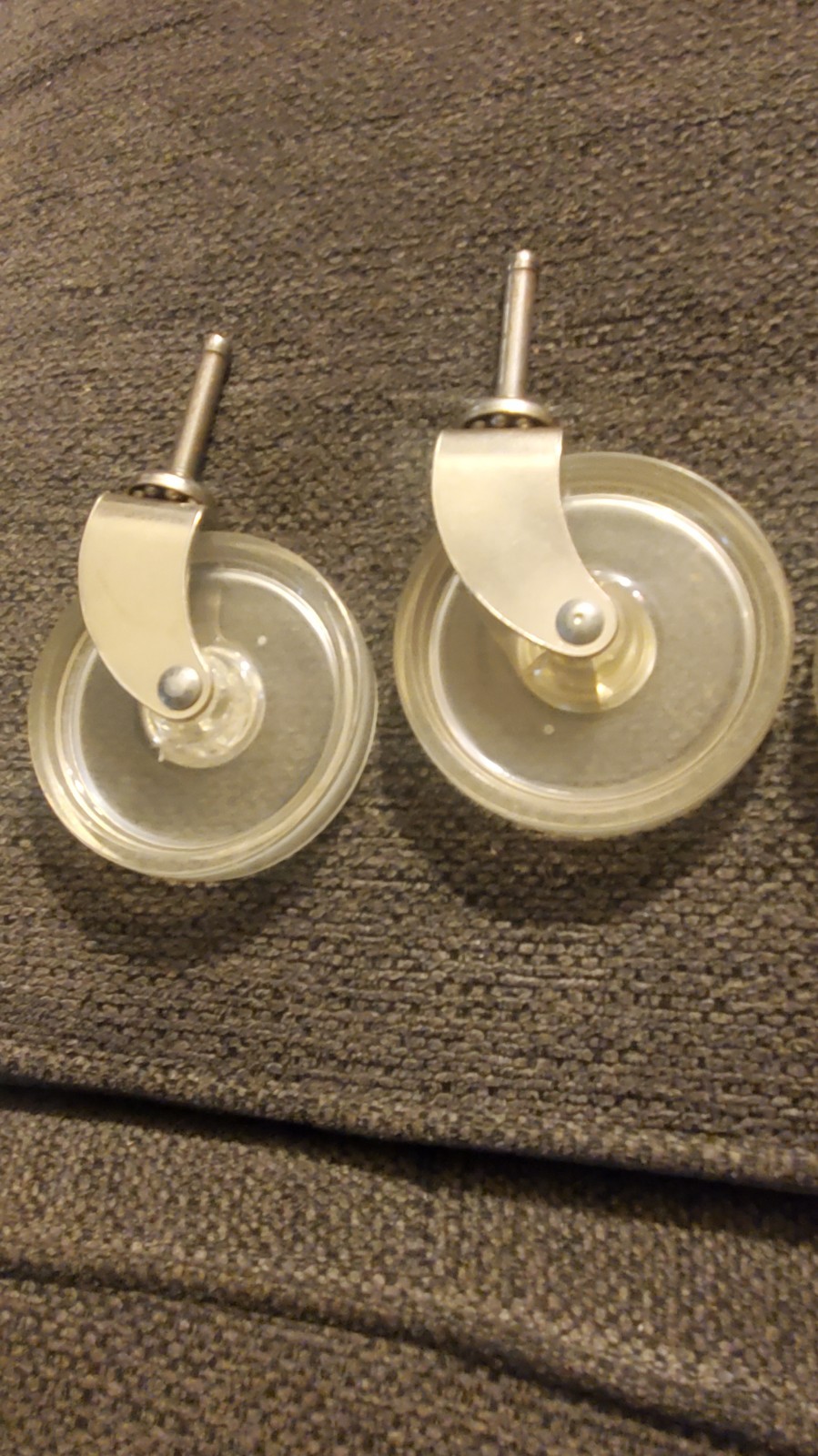 Vintage 3" MCM Clear Caster Wheels - Set of 4