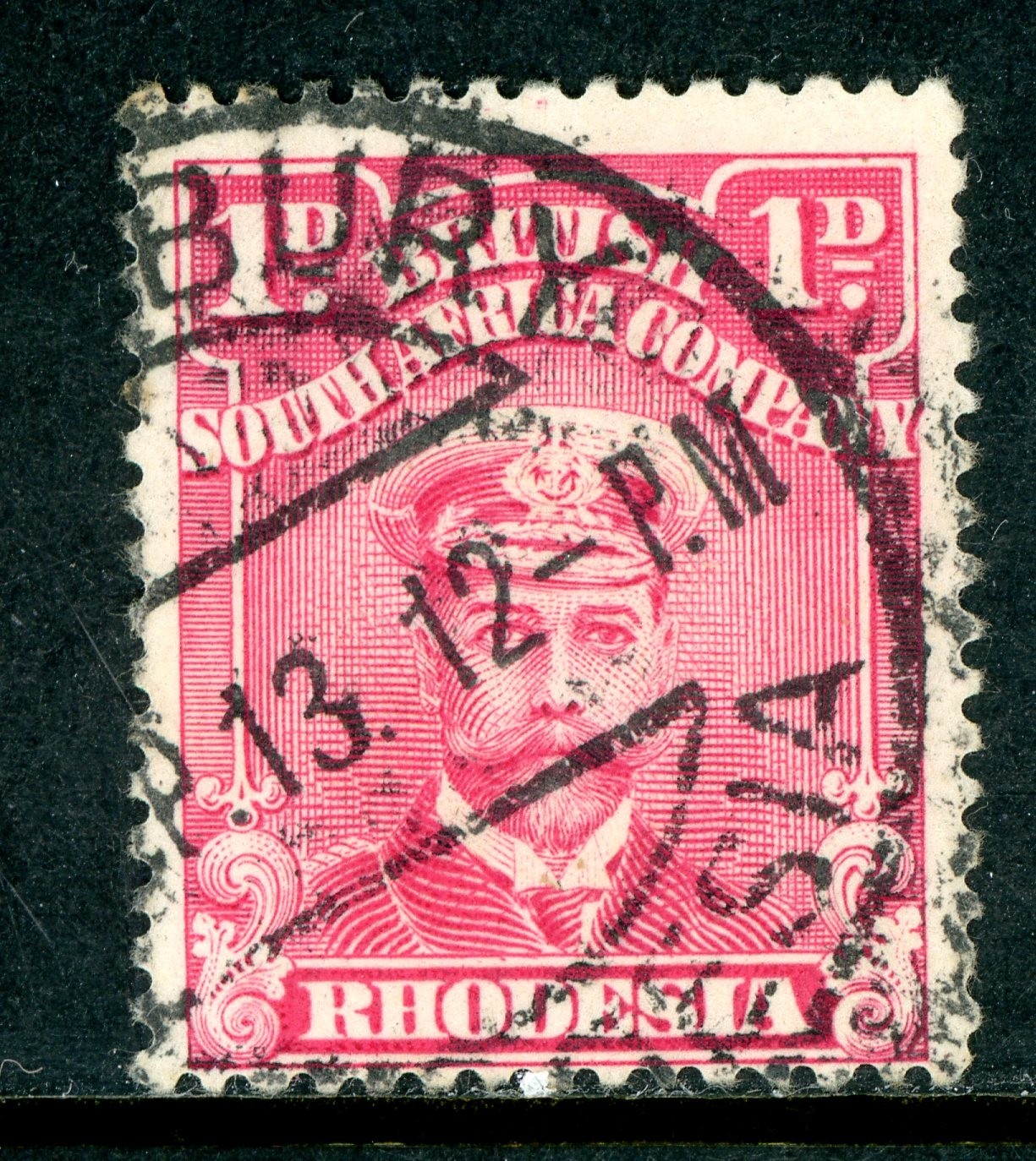 Rhodesia 1913 British KGV 1p Carmine Red SG #191 VFU S36