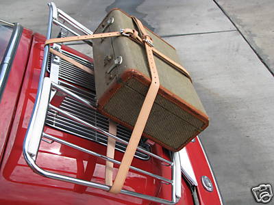 Leather Luggage Straps PORSCHE 356 Leitz Lietz Vintage Trunk Rack Hand Made BRN