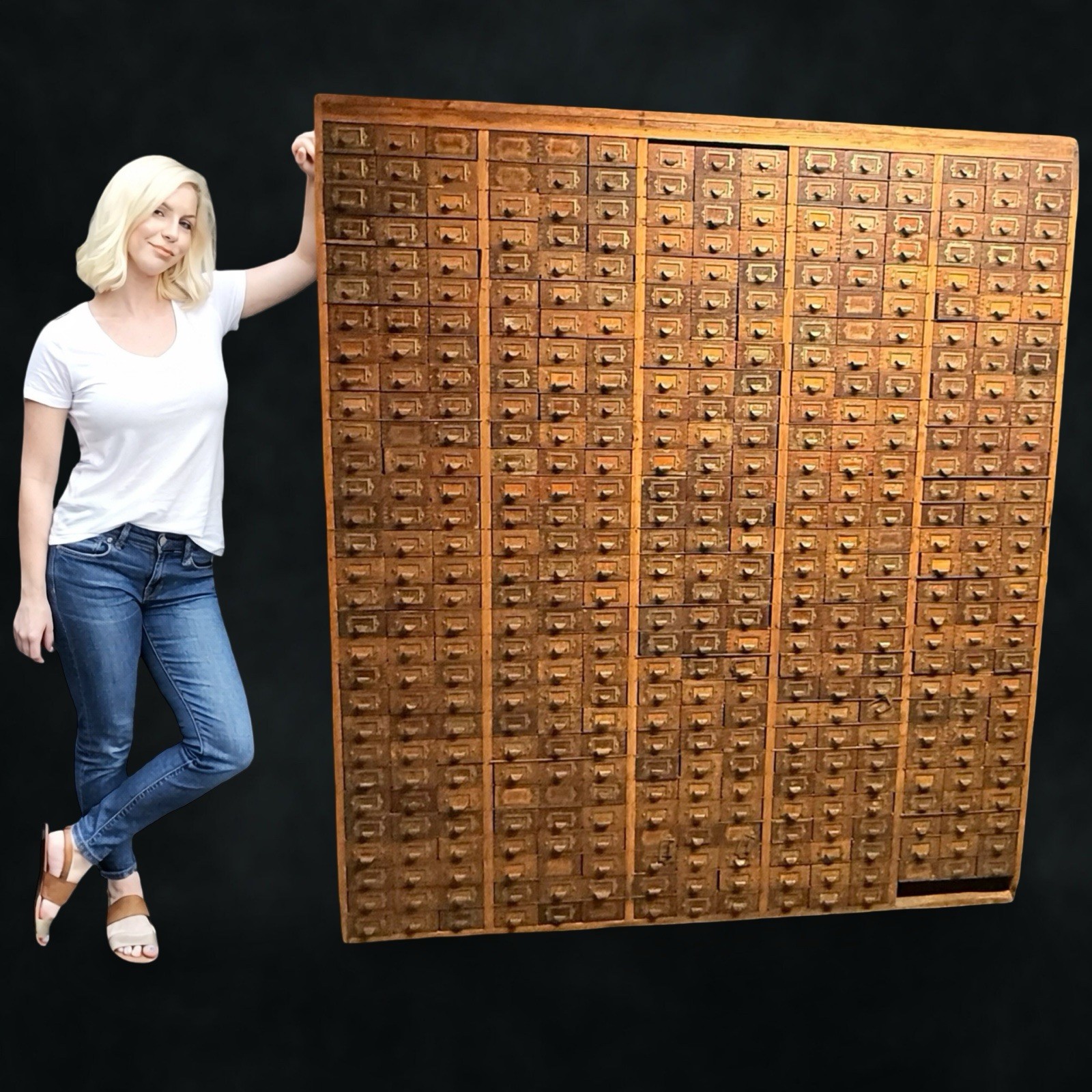 450 DRAWERS! ▪ Antique Apothecary WOOD Cabinet Chest Parts Specimen Card Catalog