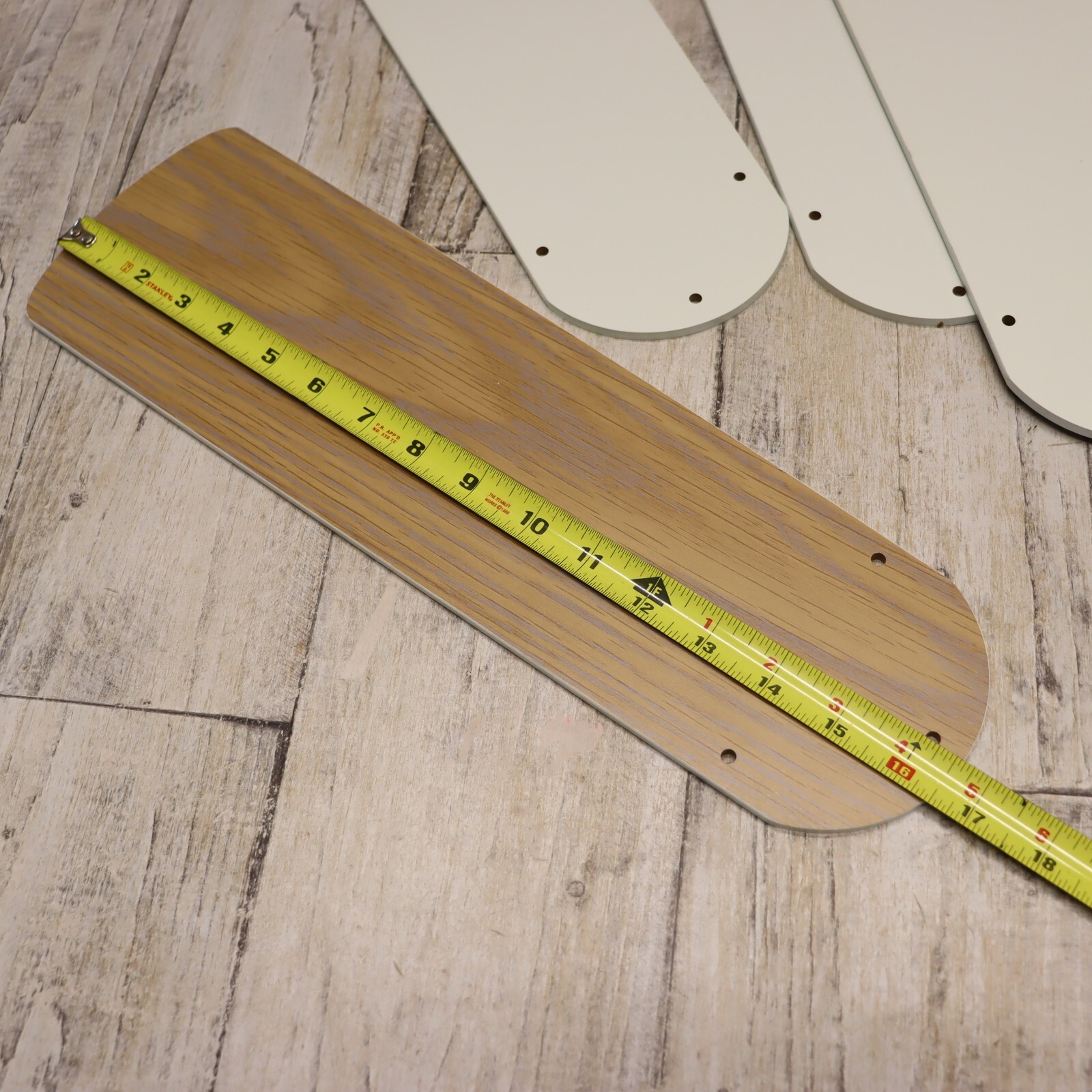 5 Pack- 42 Inch Ceiling Fan Blades Replacement, Reversible White / Bleached Oak