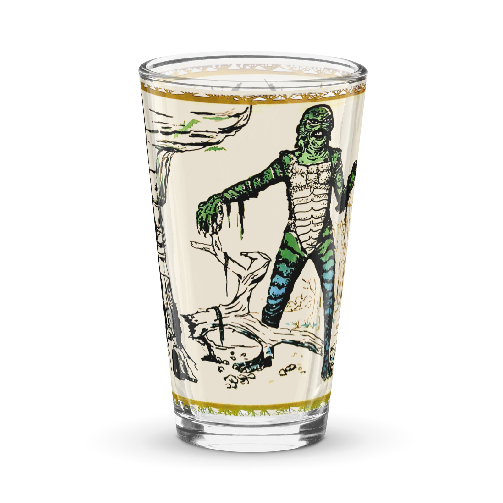 CREATURE - Universal Monsters 63 Pint Glass Anchor Hocking Repro Lagoon C@@L!