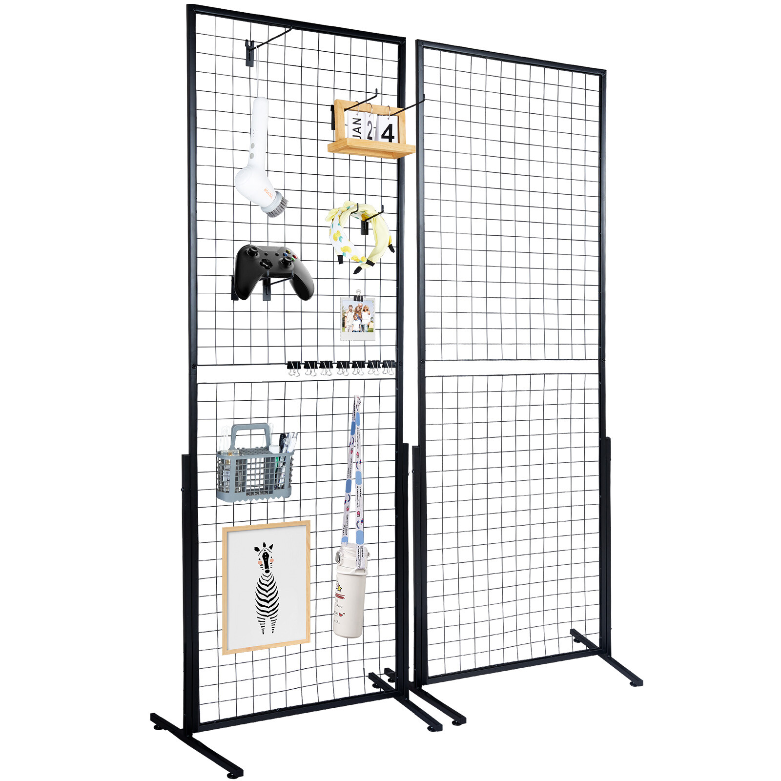 VEVOR 2' x 5.6' Grid Wall Panels Tower 2 Packs Wire Gridwall Display Racks