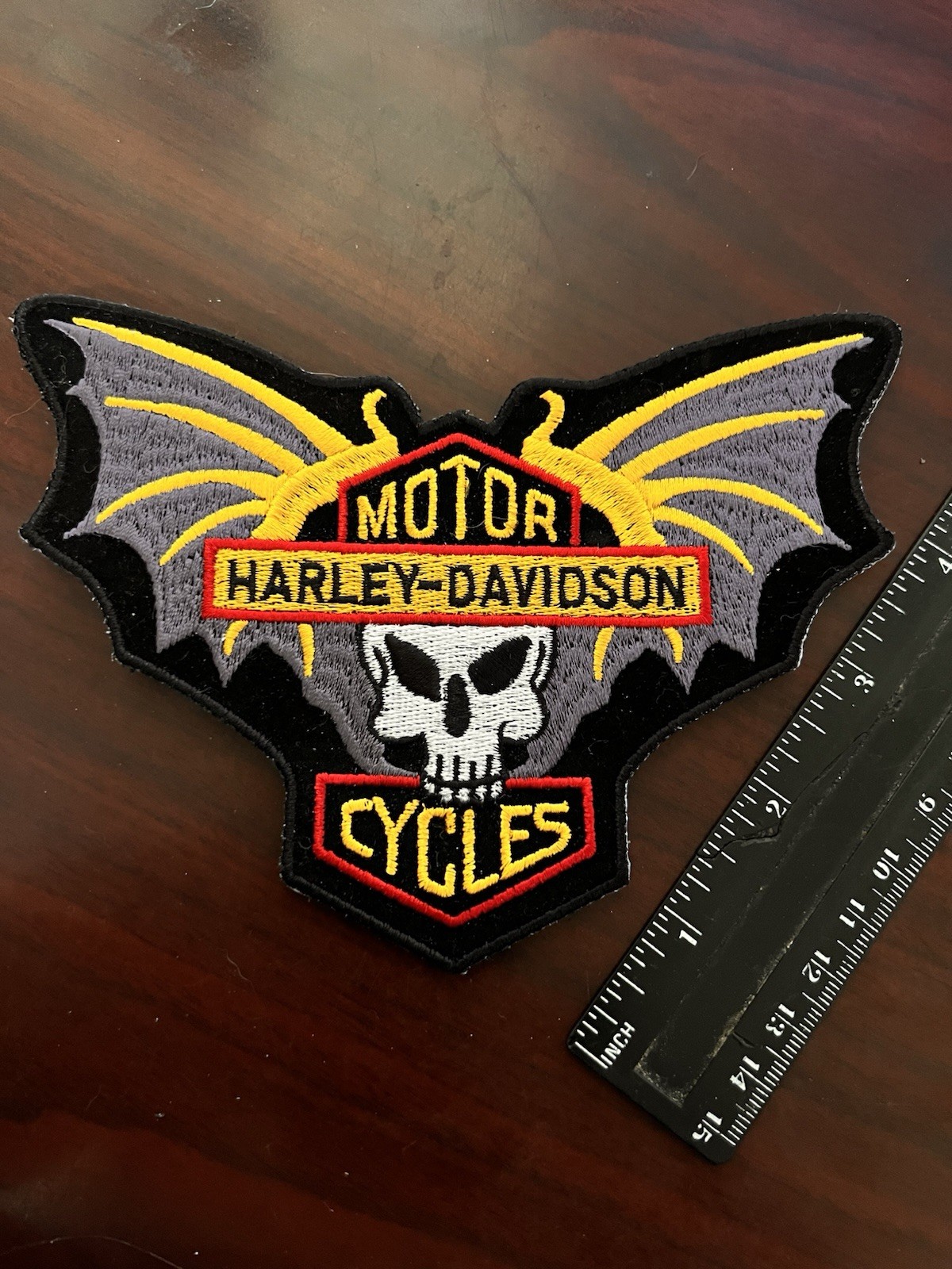 6" Bat Winged Skull Harley Davidson Motorcycle Patch Jacket Shirt Sticker Badge