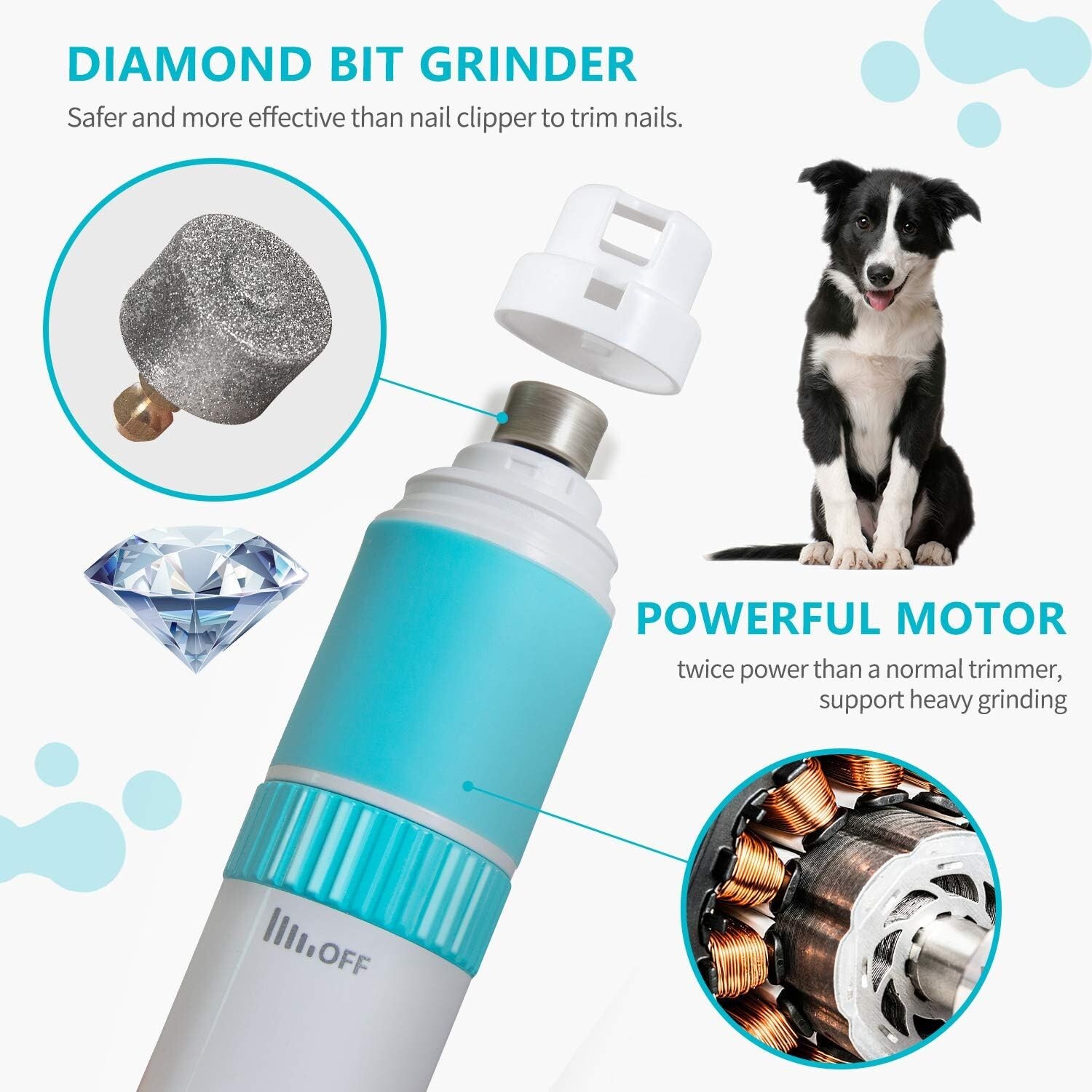 Electric Dog Nail Grinder Pet Trimmer USB Charge Clipper Professional Wholesale