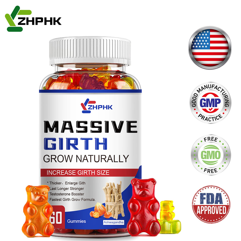 XXXL Plus Size Male ENLARGER Longer Wider Bigger Man Natural Growth 60 Gummies