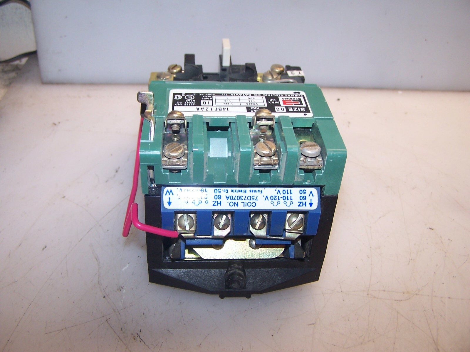 FURNAS SIZE 00 MOTOR STARTER COIL 120/240 VAC 1 HP 10 AMP MAX 14BF12AA