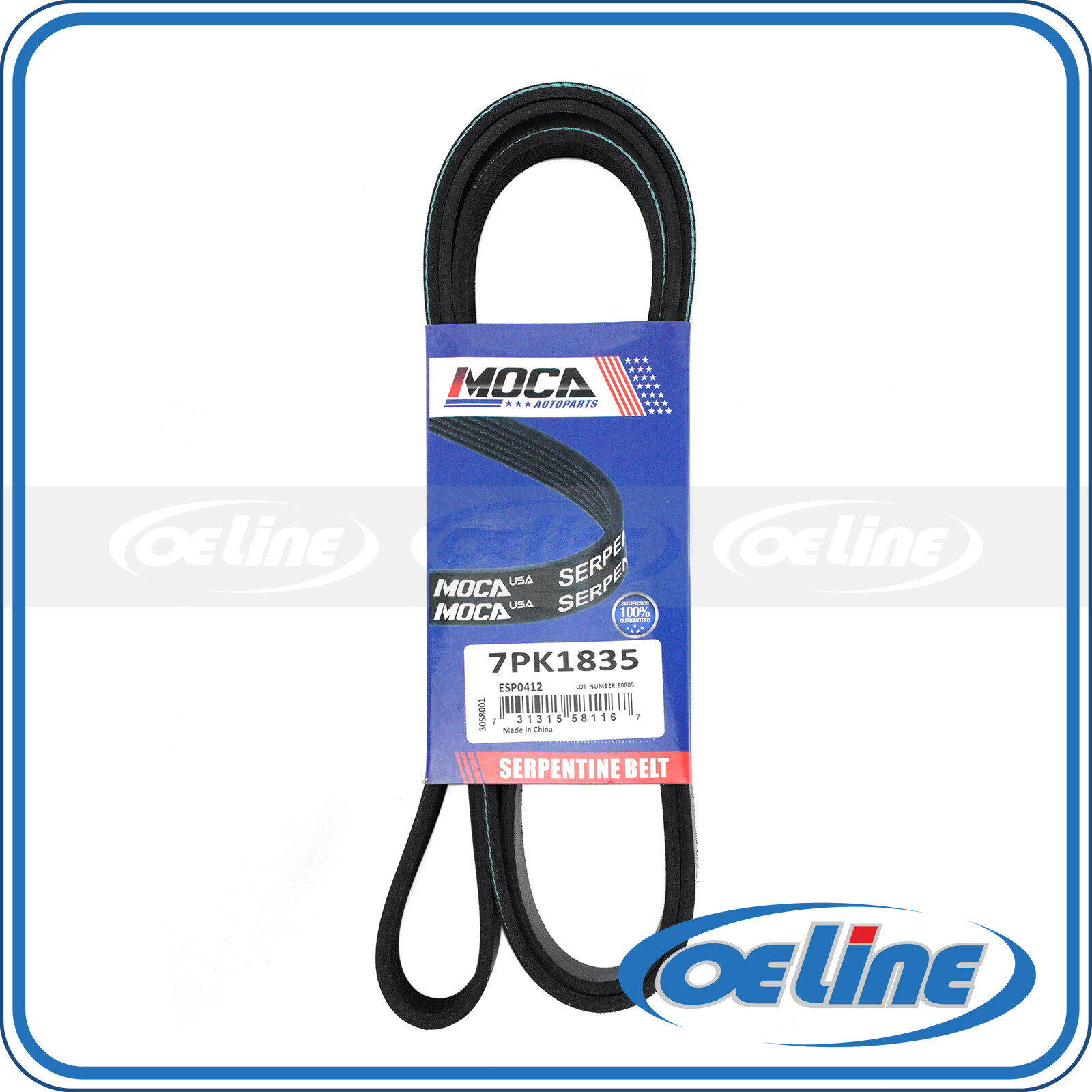 7PK1835 EPDM Serpentine Belt for 2008-2012 Honda Accord L4 2.4L 2356CC 2354CC